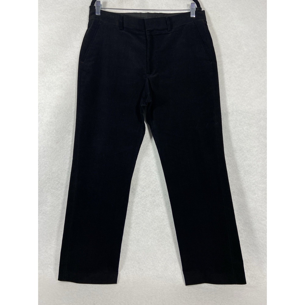Express Producer Pants Men's 34x32 Black Corduroy Straight  Flat Front NWOT